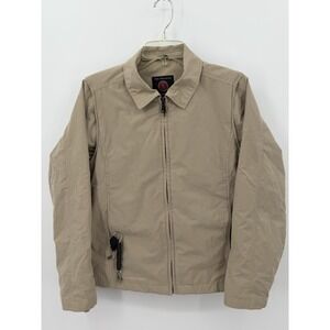 ScotteVest Jacket Mens Small TEC Tan Full Zip Convertible to Vest Hidden Pockets